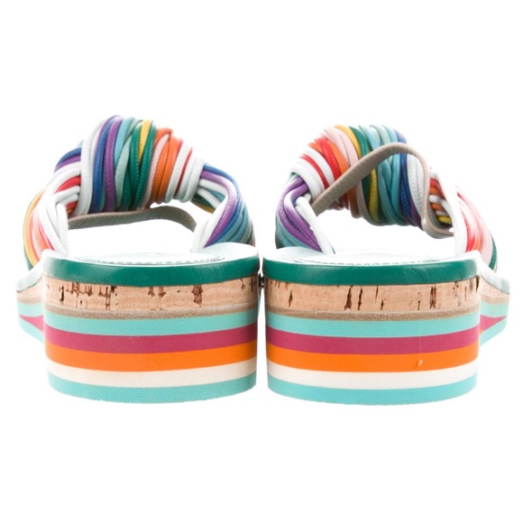 ❌SOLD❌Chloe Dante Sandals rainbow leather 7.5/8 - Picture 4 of 6